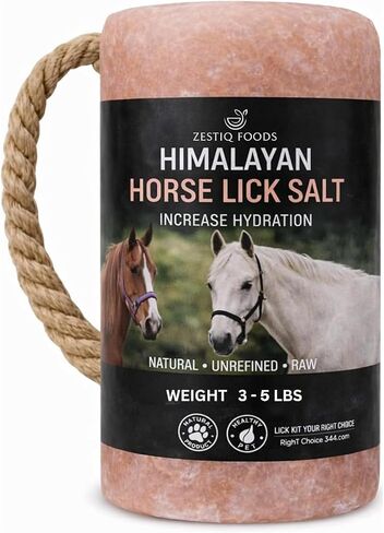 Himalayan Pink Salt Lick Block for Horses, Deer, Goats & Livestock – Natural Mineral Rock Salt on Rope, Supports Hydration & Digestion, Long-Lasting Weather-Resistant 3–5 lbs, 1-Pack in Kuwait