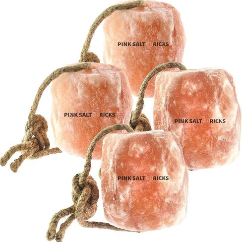 Himalayan Horse Salt Lick 4 Pack, 5 to 6 lbs Each Animal Salt Block on Rope for Deer, Goat, and Livestock in Kuwait
