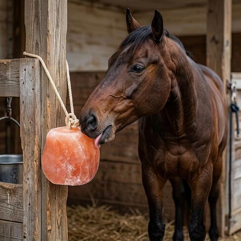6 Himalayan Salt Block for Horses with Rope Natural Horse Salt Lick for Hydration and Mineral Support in Kuwait