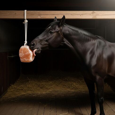 6 Himalayan Salt Block for Horses with Rope Natural Horse Salt Lick for Hydration and Mineral Support in Kuwait