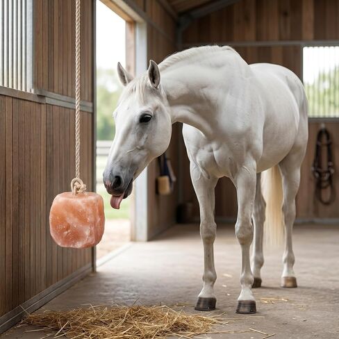 6 Himalayan Salt Block for Horses with Rope Natural Horse Salt Lick for Hydration and Mineral Support in Kuwait