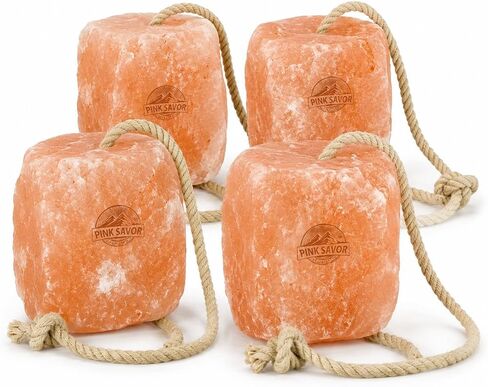 Himalayan Pink Salt Lick with Rope, 5-6 lb Each, 4 Pack for Horses & Cattle in Kuwait