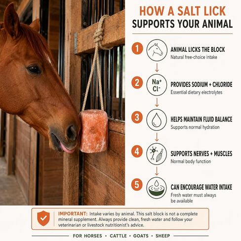 Himalayan Pink Salt Lick with Rope, 5-6 lb Each, 4 Pack for Horses & Cattle in Kuwait