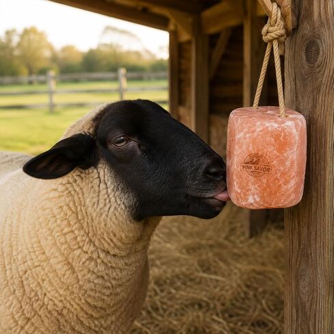 Himalayan Pink Salt Lick with Rope, 5-6 lb Each, 4 Pack for Horses & Cattle in Kuwait