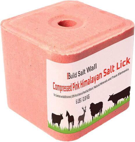 Compressed Pink Himalayan Salt Lick 6 lbs 100% Natural and Pure Feed Salt Block that Contains Trace Elements and Natural Minerals in Kuwait