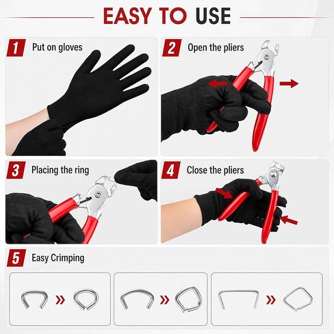 2P Hog Ring Pliers and 300P Hog Rings (3 Size) in Kuwait
