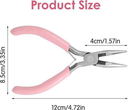 Needle Nose Pliers with Teeth, 4.5 Inch Pliers for Jewelry Making, Comfort Grip Handle Craft Pliers for Wire Bending, Repair, Object Grasping in Kuwait