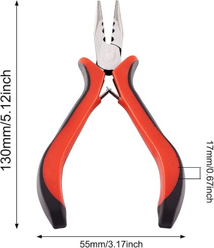 Pandahall 1Pcs Carbon Steel Crimper Pliers Crimping Tool Jewelry Wire for Crimp Beads Jewelry Making (Red) in Kuwait