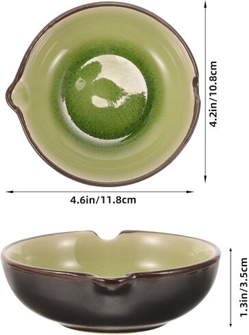Lurrose Ceramic Calligraphy Ink Plate Desktop Dish for Ink and Water Use in Kuwait