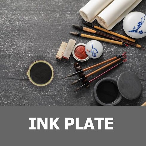 Lurrose Ceramic Calligraphy Ink Plate Desktop Dish for Ink and Water Use in Kuwait