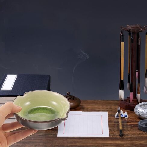 Lurrose Ceramic Calligraphy Ink Plate Desktop Dish for Ink and Water Use in Kuwait