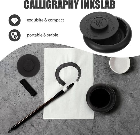 Chinese Calligraphy Ink Grinding and Storage Tool with Lid, Plastic Holder in Kuwait