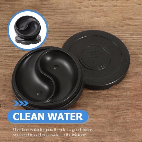 2pcs 2pcs Plastic Ink Dish with Lid, Desktop Calligraphy Accessory in Kuwait