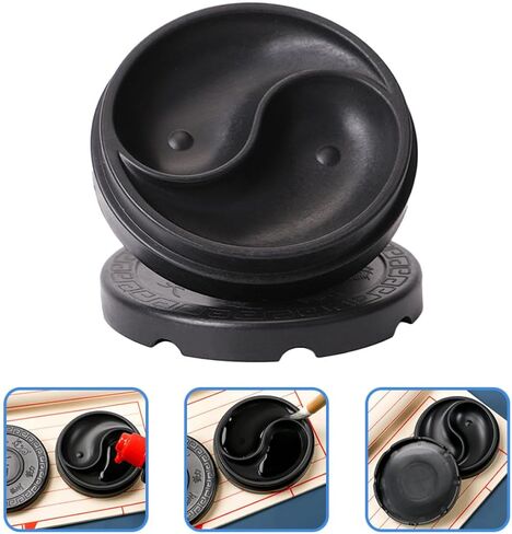2pcs 2pcs Plastic Ink Dish with Lid, Desktop Calligraphy Accessory in Kuwait
