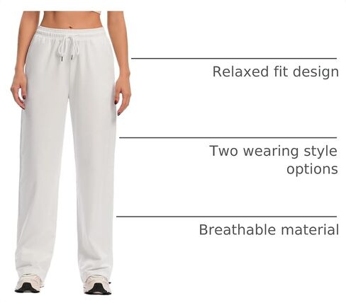 Women's Sweatpants with Pockets Joggers High Waisted Loose Workout Yoga Lounge Drawstring Active Casual Sports Pants in Saudi Arabia
