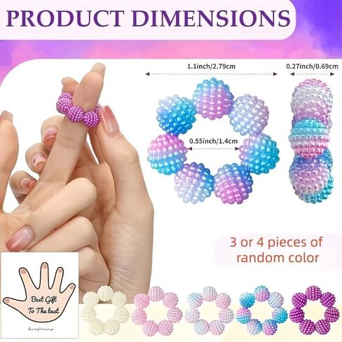 3pcs Sensory Spike Ball Rings - Designed to and Stress, Adjustable Rings with Multi-Color Gradient. Suitable for Adults, Finger Massager. Different Textured Spike Beads for Stress in Kuwait
