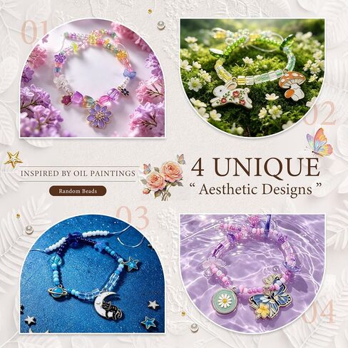 LOOMI 4 Pack Picky Pad - Artistic Oil Painting Inspired Skin Picking Fidget Toys for Adults - Aesthetic Sensory Picking Pad Set with Metallic Charms for Stress Management and Focus - 4 Unique Designs in Saudi Arabia
