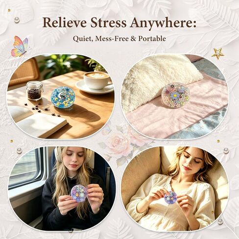LOOMI 4 Pack Picky Pad - Artistic Oil Painting Inspired Skin Picking Fidget Toys for Adults - Aesthetic Sensory Picking Pad Set with Metallic Charms for Stress Management and Focus - 4 Unique Designs in Saudi Arabia