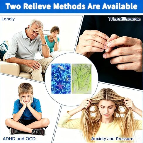 Picky Pads, Skin Picking Fidget Toys with Tweezer and Storage Box, Pick Pad for Relief Stress, Valentine Gift for Adults, Sensory Fidget Toys for Anxiety, ADHD, (2 Pcs, Rectangle) in Kuwait