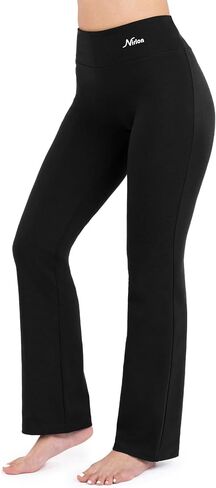 Nirlon Straight Leg Yoga Pants - Yoga Pants for Women Soft & Breathable Womens Leggings for Gym & Yoga Regular & Plus Size in Kuwait