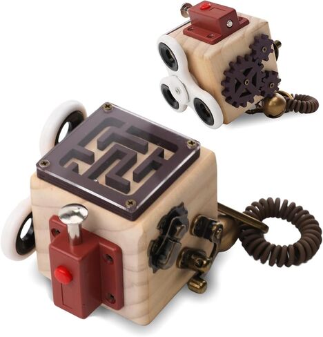 Busy Cube for Seniors, Wooden Dementia Fidget Toy, Sensory Activity Gift in Saudi Arabia