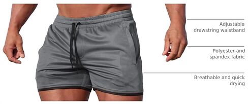 FLYFIREFLY Men's 4" Workout Running Shorts Quick Dry Lightweight Gym Yoga Shorts in Kuwait