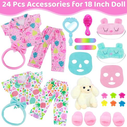 ZITA ELEMENT 18 Inch Girl Doll Clothes, Spa & Sleepover Party Accessories in Kuwait