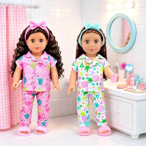 ZITA ELEMENT 18 Inch Girl Doll Clothes, Spa & Sleepover Party Accessories in Kuwait