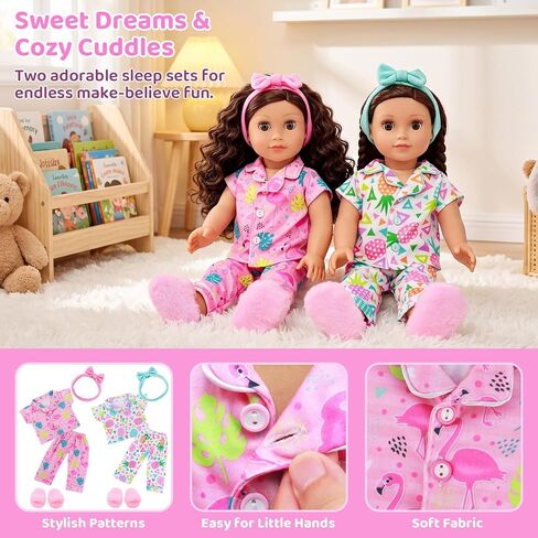 ZITA ELEMENT 18 Inch Girl Doll Clothes, Spa & Sleepover Party Accessories in Kuwait