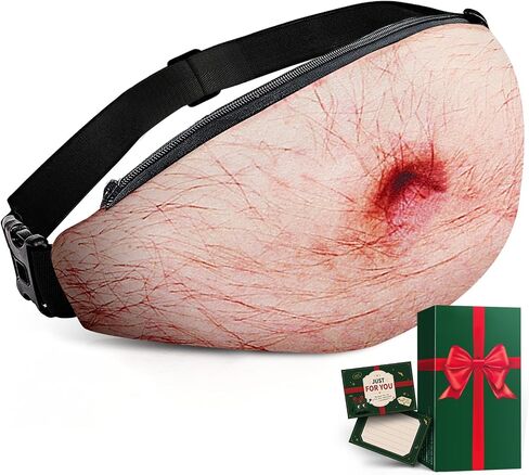 Funny Gag Gifts White Elephant Gift Dad Belly Fanny Pack,Christmas Gag Gifts Exchange,Fake Belly 3D Waist Bag for Mom,Dad,Sister,Brother,Friends in Saudi Arabia