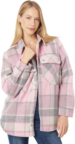 [BLANKNYC] Womens Luxury Clothing Plaid Shirt Jacket, Stylish Shacket & Trendy Coat, Hit The Trail, Small in Kuwait