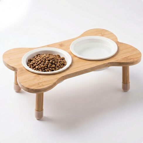 Elevated Dog Bowls for Small Dogs, Set of 2 Ceramic Dog Bowls with Stand in Kuwait