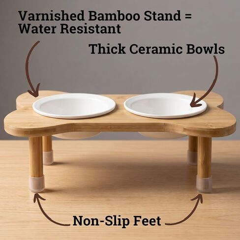 Elevated Dog Bowls for Small Dogs, Set of 2 Ceramic Dog Bowls with Stand in Kuwait