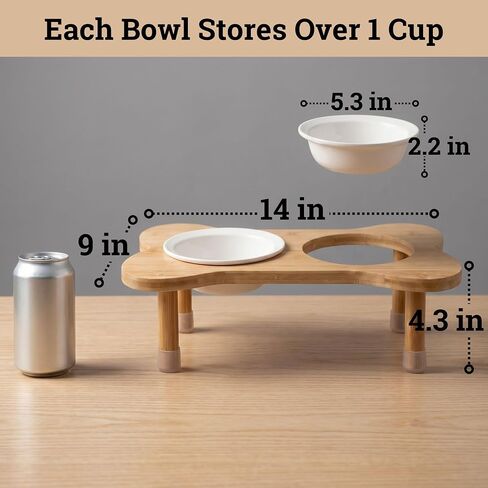 Elevated Dog Bowls for Small Dogs, Set of 2 Ceramic Dog Bowls with Stand in Kuwait