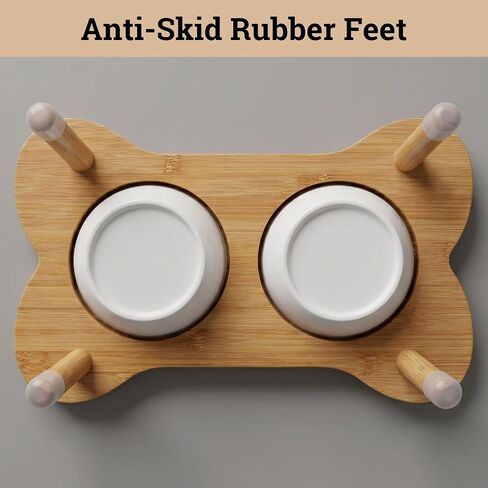 Elevated Dog Bowls for Small Dogs, Set of 2 Ceramic Dog Bowls with Stand in Kuwait