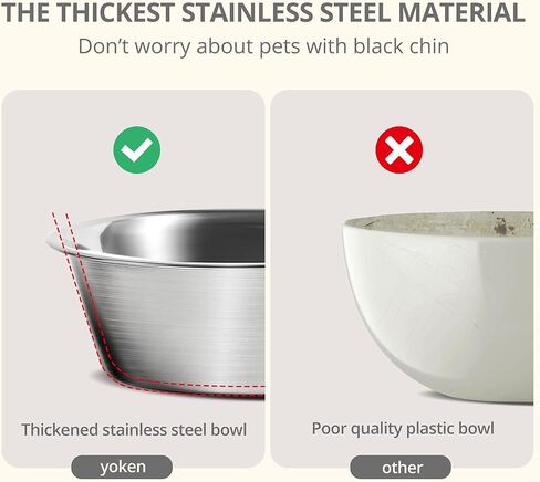 yoken Elevated Dog Bowls,[Prevention of Vertebrae Disease][Super Non-Slip] Dog Bowl with Stainless Steel Bowl,High Capacity,for Medium/Small Size Dogs in Kuwait