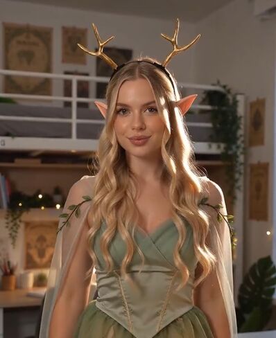 JeVenis Luxury Reindeer Antler Headband Gold Deer Headband Festival Wear Party Hats in Kuwait