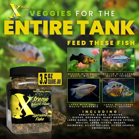 Xtreme Spirulina Flakes - Herbivore Tropical Fish Food (3.5oz) in Kuwait