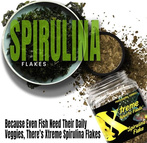 Xtreme Spirulina Flakes - Herbivore Tropical Fish Food (3.5oz) in Kuwait