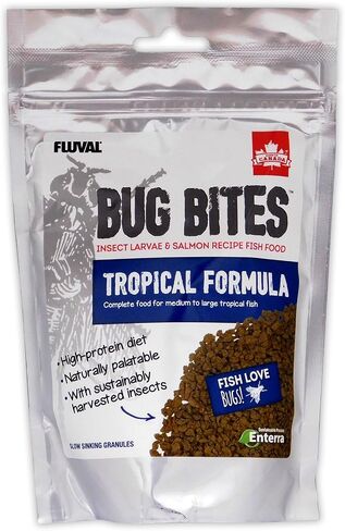 Fluval Bug Bites Tropical Fish Large Granules 4.4 oz, A6579, Brown in Kuwait