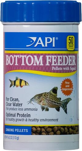 API BOTTOM FEEDER PELLETS WITH SQUID Fish Food 4.0-Ounce Container in Kuwait