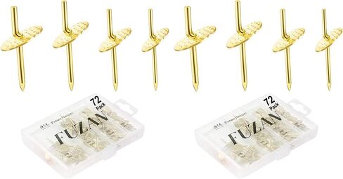 72 pcs Picture Hangers with 10-60lbs, 4 Different Size Picture Hangers, Iron Alloy Nail Hooks, Plaster Picture Hanging Kit on Wooden/Drywall Hanging Hardware for Clock, Mirror, Jewelry in Kuwait