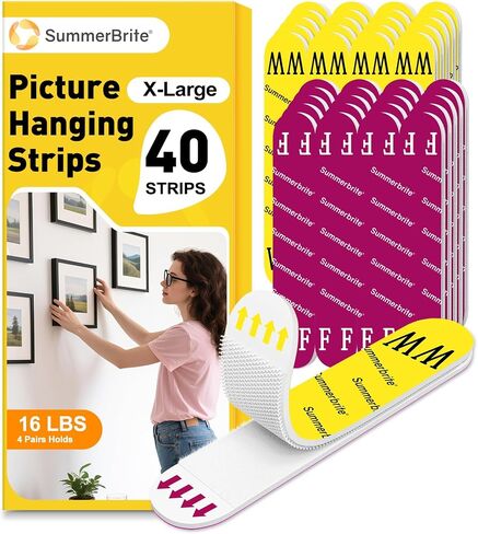 Summerbrite Picture Hangers Strips Heavy Duty, 20Pairs, Medium in Saudi Arabia