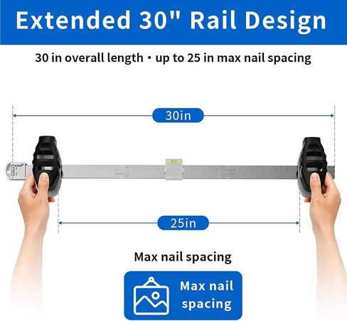 3-in-1 Picture Hanging Tool, All-in-One Art Hanging Kit with Leveling, Position Marking & Effortless Push Nail Design, Double Nails for 25 Inch Frames, Wall Hanging Solution for Home Decor in Kuwait