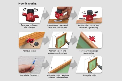 Picture Hanging Marking Tool No-measure Keyhole & Sawtooth Fastener Locator in Kuwait
