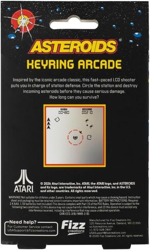 Fizz Creations Asteroids Keyring Arcade Game – Retro Handheld LCD in Kuwait