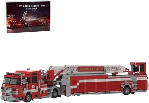 Fire Truck Building Bricks with Articulated Body and Movable Ladder in Kuwait