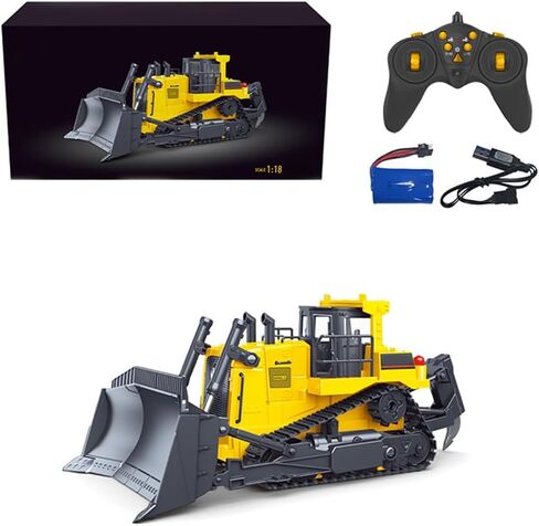1/16 RC Tracked Construction Vehicle 11CH 360° Rotating Engineering Model with LED Light & Sound in Saudi Arabia