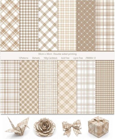 36 Sheets Soft Blue Plaid Scrapbook Paper 12x12 Inch 160gsm in Kuwait