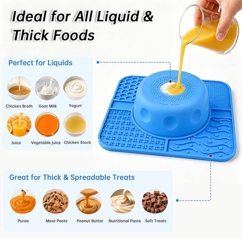 Slow Feeder Dog Bowls & Lick Mat for Dogs, Ideal for Liquid & Paste Treats in Kuwait